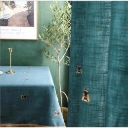 Dekorativ Gardin I Bomull Och Linne, Måttbeställd, Pastoral, Halvmörkläggande, Sovrum, Barnrum