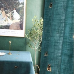 Dekorativ Gardin I Bomull Och Linne, Måttbeställd, Pastoral, Halvmörkläggande, Sovrum, Barnrum