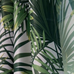 Mörkläggningsgardin Med Tropiskt Tryck, Måttbeställd Gardin, Tyll, Nordiska Löv, För Sovrum