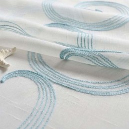 Andningsbar, Skir Gardin, Måttbeställd Gardin, Lyckosamma Moln, Broderad, Vardagsrum