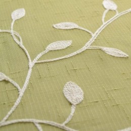 Lantlig Transparent Gardin Måttbeställd Gardin Med Andningsbar Lövbroderi I Vardagsrummet