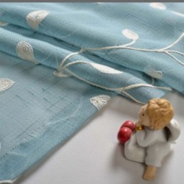 Lantlig Transparent Gardin Måttbeställd Gardin Med Andningsbar Lövbroderi I Vardagsrummet