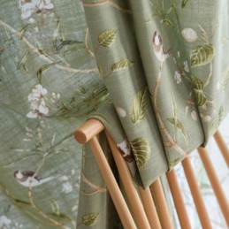 Mörkläggningsgardin I Bomull Och Linne, Måttbeställd, Amerikanskt Tryck, Andningsbar Fönsterpanel, Sovrum