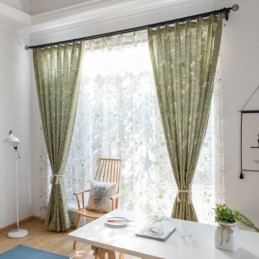 Mörkläggningsgardin I Bomull Och Linne, Måttbeställd, Amerikanskt Tryck, Andningsbar Fönsterpanel, Sovrum