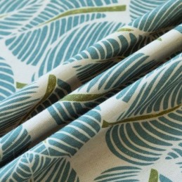 Mörkläggningsgardin Modern Max Måttbeställd Gardin Grönt Bladmönster Sovrum