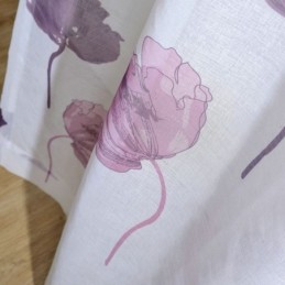 Modern Minimalistisk Voile Gardin Måttbeställd Lotusblad Lila Sovrum