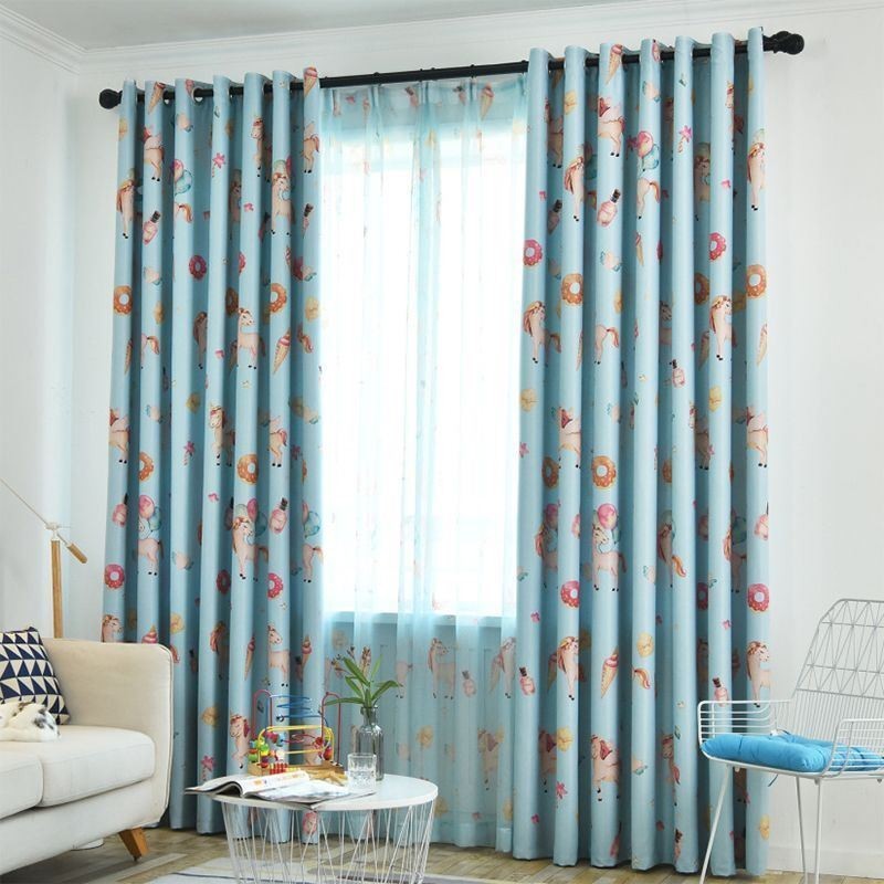 Mörkläggningsgardin Måttbeställd Gardin Tecknad Tryckt Barnrum