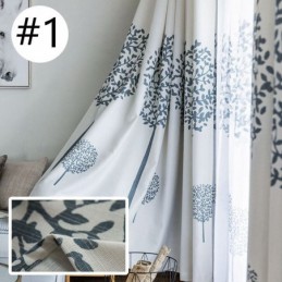 Fönsterbehandling I Nordisk Stil Med Stort Träd, Måttbeställd Gardin