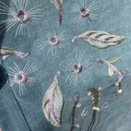 Mötbeställd Chenillegardin Modern Blombroderi