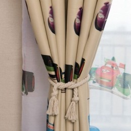 Barn Mörkläggningsgardiner Fina Tecknade Biltryck Dekoration Fönstergardiner