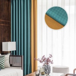 Hundtandsmönster Jacquardgardin Måttbeställd Mörkläggningsgardin För Vardagsrum Sovrum