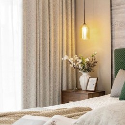 Eleganta Mörkläggningsgardiner Med Lövtryck För Vardagsrum