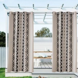 Vattentäta Draperier Med Geometriskt Tryck För Veranda, Lusthus Och Uteplats