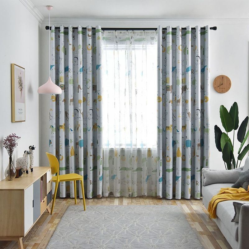 Mörkläggningsgardin Måttbeställd Gardin Djurmönster Barnrum