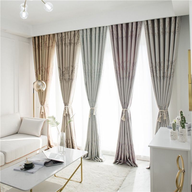 Botaniskt Tryckt Gardin Måttbeställd Gardin Värmeisolerande Energieffektiv