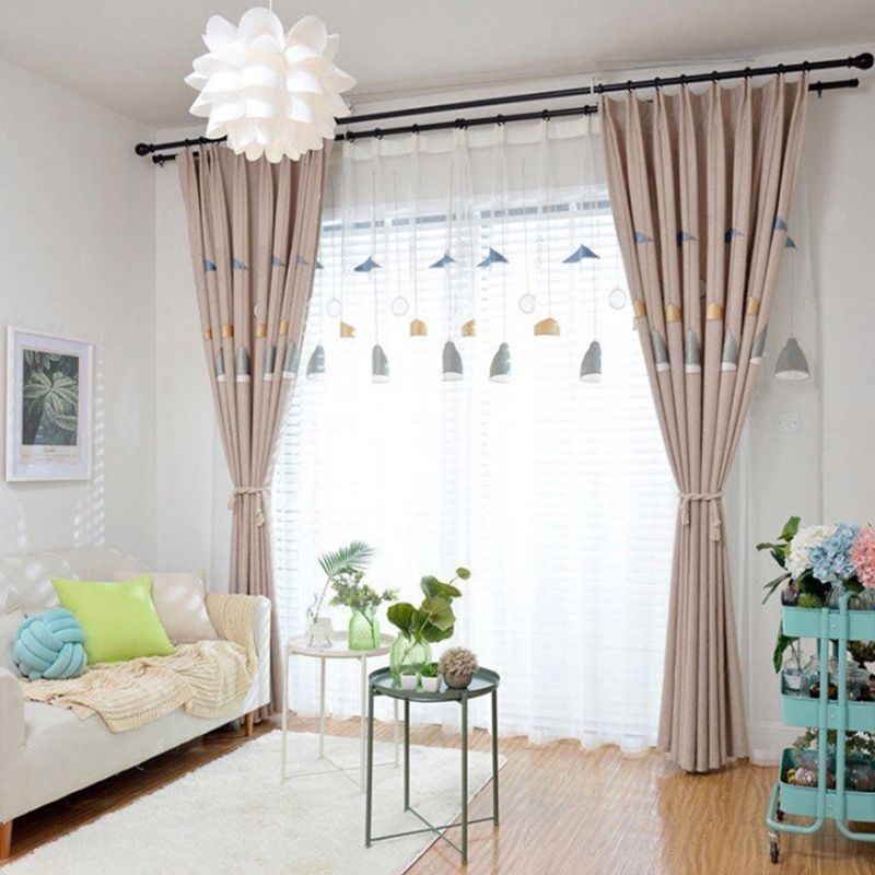 Högkvalitativ Broderad Ljuskronagardin, Måttbeställd Gardin För Vardagsrum