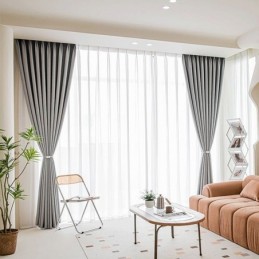 Moderna Enfärgade Gardiner Mörkläggningsgardiner Måttbeställda Gardindraperier För Vardagsrum Sovrum