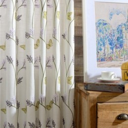 Nordiska Vita Halvmörkläggningsgardiner Fjärilsblommiga Gardiner Måttbeställda Gardindraperier För Vardagsrum