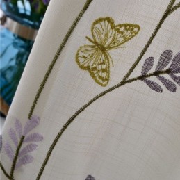 Nordiska Vita Halvmörkläggningsgardiner Fjärilsblommiga Gardiner Måttbeställda Gardindraperier För Vardagsrum