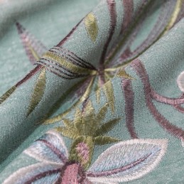 Mötbeställd Chenillegardin Modern Blombroderi