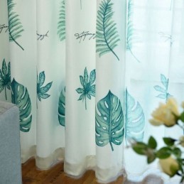 Måttbeställd Gardin Gardin Med Tryck Av Färska Växter Fönster