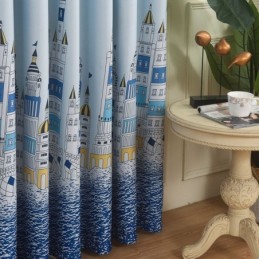 Nya Slottstryckta Gardiner Europeiska Fönstergardiner För Vardagsrum Och Sovrum