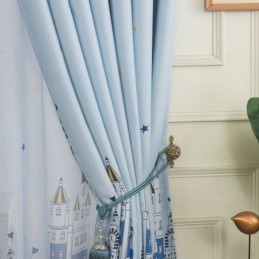 Nya Slottstryckta Gardiner Europeiska Fönstergardiner För Vardagsrum Och Sovrum