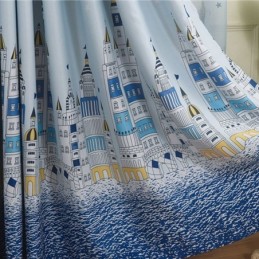 Nya Slottstryckta Gardiner Europeiska Fönstergardiner För Vardagsrum Och Sovrum