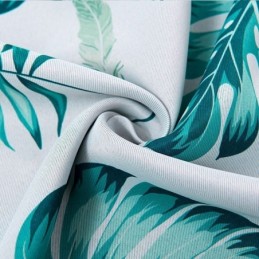 Moderna Tropiska Tryckta Gardiner Med Gröna Löv För Fönster För Vardagsrum