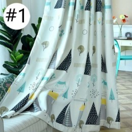 Måttbeställd Gardin Gardin Med Skogstryck Fönster