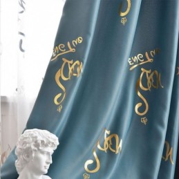 Mörkläggningsgardin Måttbeställd Gardin I Nordisk Stil Med Karaktärsmönster