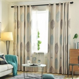 Mörkläggningsgardin Måttbeställd Gardin Nordisk Lövtryck Fönster