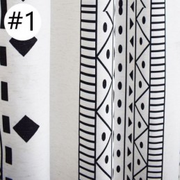 Geometriskt Tryck Gardiner Halv Mörkläggningsgardiner I Bomullslinne Med Tofsar För Vardagsrum