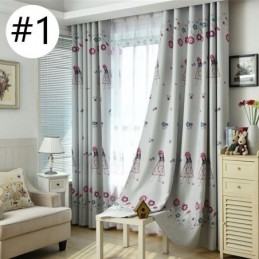 Mönstrad Gardin Med Tecknad Flicka, Måttbeställd, Värmeisolerande Mörkläggningsgardin För Barnrum