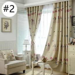 Mönstrad Gardin Med Tecknad Flicka, Måttbeställd, Värmeisolerande Mörkläggningsgardin För Barnrum