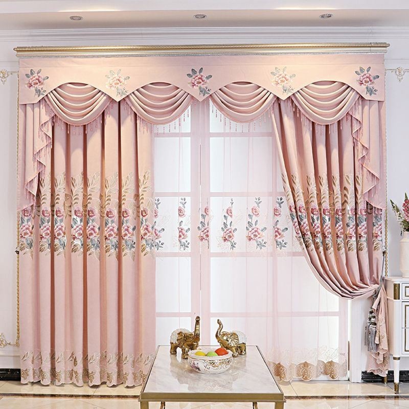 Hem Gardin Måttbeställd Gardin Europeisk Stil Blommig Broderi