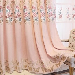 Hem Gardin Måttbeställd Gardin Europeisk Stil Blommig Broderi