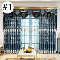 Måttbeställd Chenillegardin Europeisk Stil Med Blombroderi