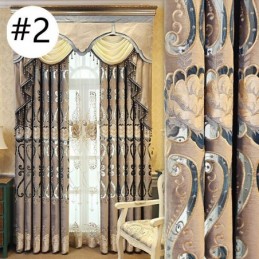 Måttbeställd Chenillegardin Europeisk Stil Med Blombroderi