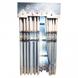 Måttbeställd Chenillegardin Europeisk Stil Med Blombroderi