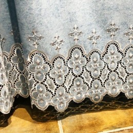 Måttbeställd Chenillegardin Europeisk Stil Med Blombroderi