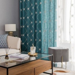 Modern Måttbeställd Gardin I Bomull Med Diamantgitter