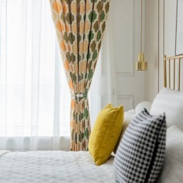 Modern Måttbeställd Gardin Med Bikakemönster För Heminredning