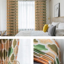 Modern Måttbeställd Gardin Med Bikakemönster För Heminredning