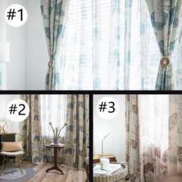 Modern Måttbeställd Gardin Med Bomullsmönster Och Träd