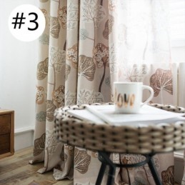 Modern Måttbeställd Gardin Med Bomullsmönster Och Träd