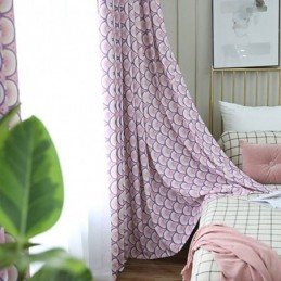 Modern Måttbeställd Gardin Med Bomullsmönster, Fiskfjäll