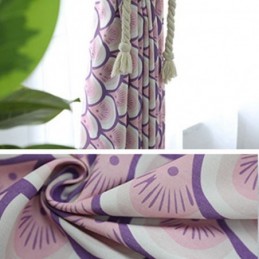 Modern Måttbeställd Gardin Med Bomullsmönster, Fiskfjäll