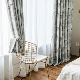 Moderna Måttbeställda Gardingardiner I Marmormönster För Heminredning