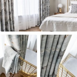 Moderna Måttbeställda Gardingardiner I Marmormönster För Heminredning